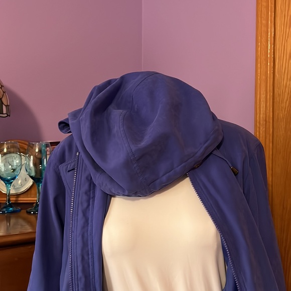 FLEET STREET ๐ Hooded Windbreaker, zip up with pockets soft fabric medium lapis - Picture 6 of 11
